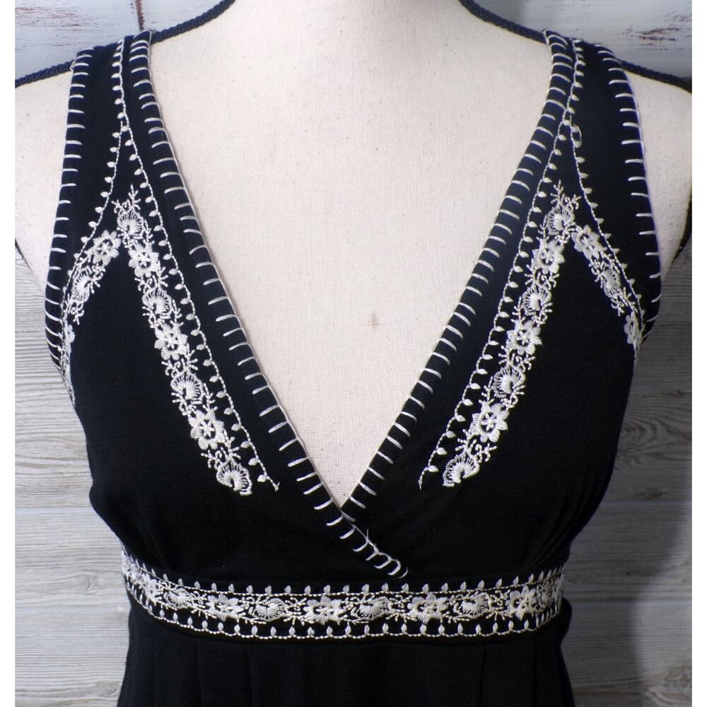 Y2k Wet Seal Babydoll top L Black White embroidery Coquette Whimsigoth fairygoth - Picture 7 of 13